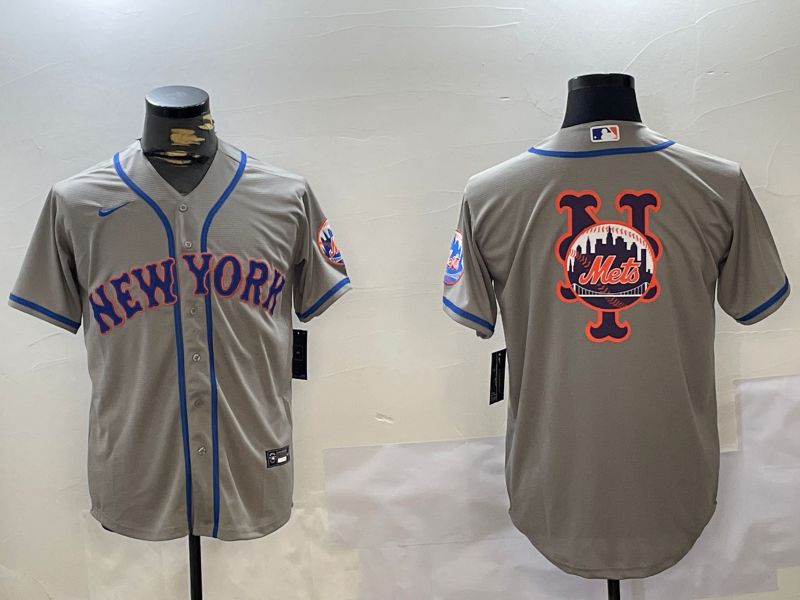 Men New York Mets Blank Grey Game 2024 Nike MLB Jersey style 9